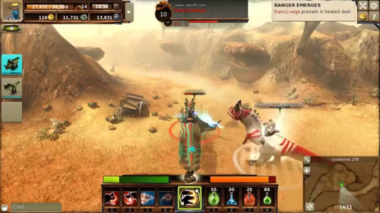 Dino Storm - Um jogo grátis com Cowboys, Dinossauros e armas Laser