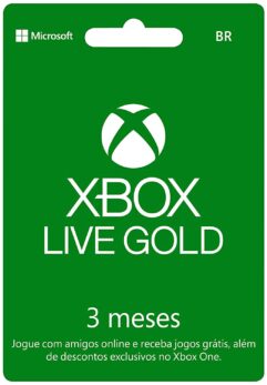 Microsoft Xbox Live Gold - 3 Meses - Cartão Físico