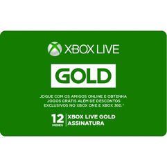 Gift Card Assinatura Xbox Live Gold - 12 Meses