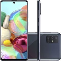 Smartphone Samsung Galaxy A71 Dual Chip Android Tela 6,7" Octa-Core 2.2 GHz 128GB 4G Câmera Quádrupla 64MP + 12MP + 5MP + 5MP - Preto