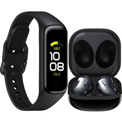 Kit Fone de Ouvido Wireless Samsung Galaxy Buds Live + Smartband Samsung Galaxy Fit2