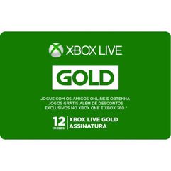 Gift Card Digital para Assinatura Xbox Live Gold - 12 Meses