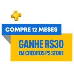 Assinatura PS Plus 12 Meses com R$30 de crédito