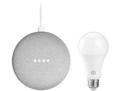Nest Mini 2ª geração Smart Speaker com Google + Lâmpada Inteligente Positivo