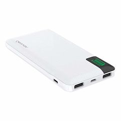 Carregador Portátil Universal 10.000Mah, 2 Portas Usb + 1 Porta Usb-C, Led Indicador de Bateria, Branco, Pb10Wt,Geonav