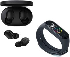 Combo Fone Sem Fio Xiaomi Redmi Airdots + Smartwatch Xiaomi Mi Band 4