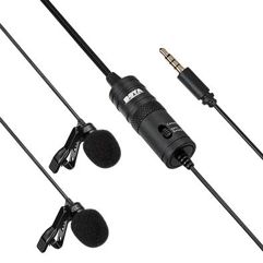 Microfone de Lapela Duplo Omni Direcional