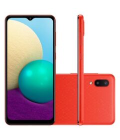 Smartphone Samsung Galaxy A02 32GB - Azul/Preto/Vermelho