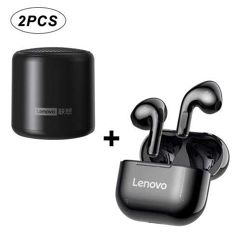 Combo Fone sem fio Lenovo LP40 Bluetooth + Caixa Lenovo L01 Mini Bluetooth