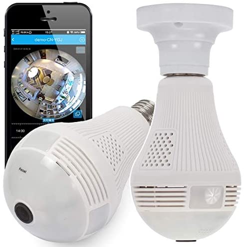 Câmera lâmpada espiã ip segurança com visão noturna sensor de presença alarme e alerta no celular android e ios