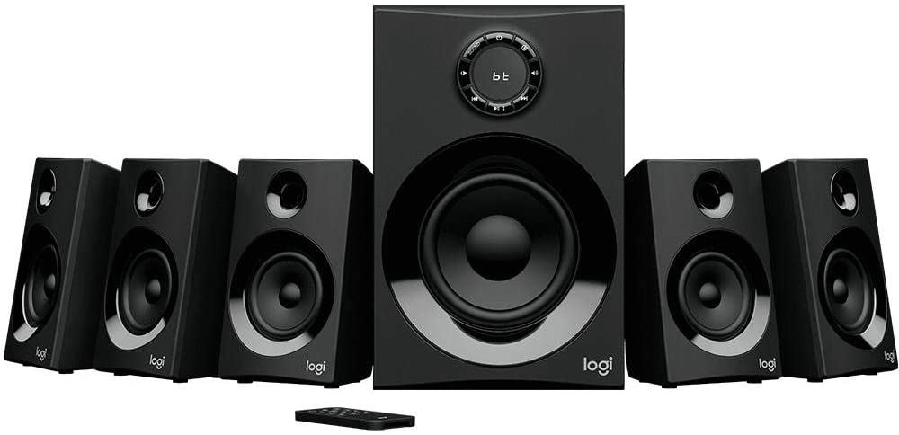 Caixa de som Multimidia Logitech Z607 com Sistema 5.1 Som Surround, Conexão Bluetooth ou 3,5mm - Com Rádio FM, Entrada USB e Leitor SD