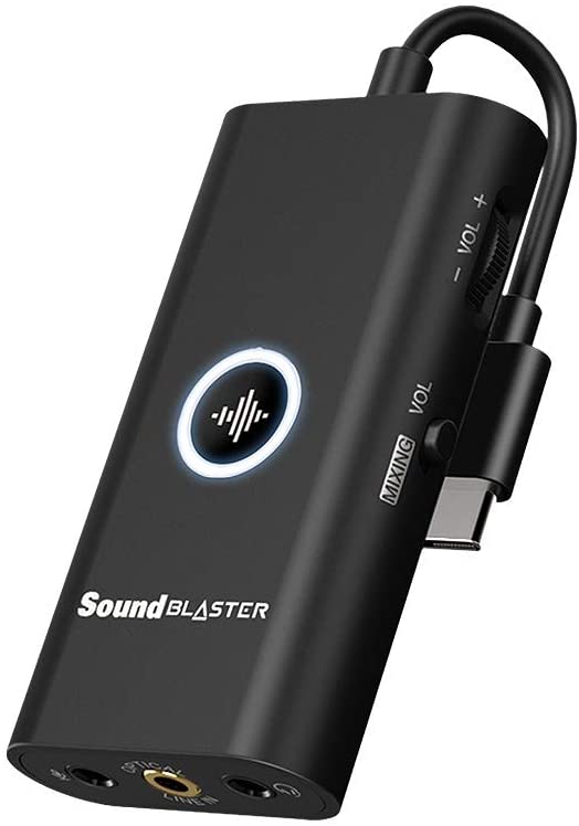 PLACA DE SOM - SOUND BLASTER G3 - PORTATIL USB-C PARA PS4, SWITCH, PC E MAC