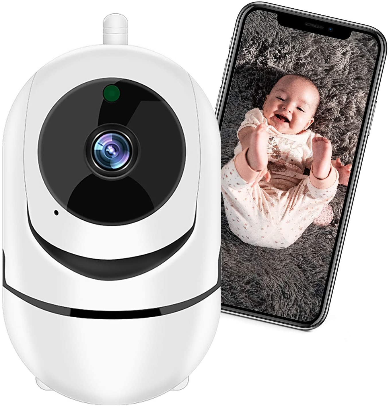 Câmera de Segurança WiFi XFTOPSE Câmera Sem Fio 360º de Monitoramento Interna IP Camera 1080P com Áudio Bidirecional, Detecção de Movimento, IR Visão Noturna
