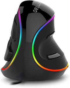 Mouse_Vertical Ergonômico com fio Delux 4000DPI
