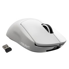 Mouse_Gamer Sem Fio Logitech G PRO X SUPERLIGHT Sensor HERO 25K DPI e Bateria Recarregável - Compatível com POWERPLAY - Branco