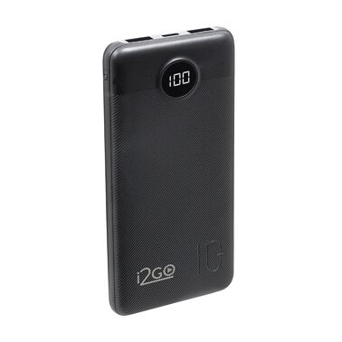Carregador_Portátil (Power Bank) Ultra Rápido 10000mAh Power Delivery 20W 2 Saídas USB + 1 Saída/Entrada USB-C Preto I2GO - I2GO PRO