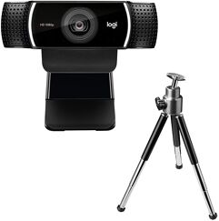 Webcam_Full HD Logitech C922 Pro Stream com Microfone 1080p e Tripé Incluso