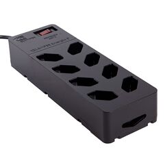 Filtro_De Linha 8 Tomadas iClamper + Protetor Contra Surtos - Preto
