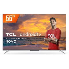 Smart_TV TCL LED Ultra HD 4K 55" Android TV com Google Assistant, Borda Ultrafina e Wi-Fi - 55P715