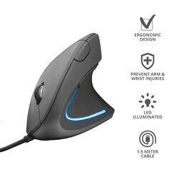 Mouse_Trust Vertical Ergonômico Verto LED 6 Botões