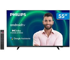 Smart_TV Philips 55" 4K HDR10+ Google Comando De Voz Bluetooth VRR - 55pug7406/78
