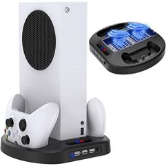 Suporte_de Carregamento Vertical para Xbox Series S TwiHill com Cooler, carregamento e 3 hubs USB