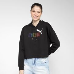 Moletom Puma Cropped Ess+ Rainbow TR Feminino