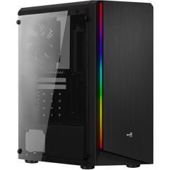 Gabinete_Gamer Aerocool Rift RGB, Mid Tower, Acrílico, Black, Sem Fonte, Com 1 Fan