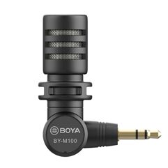 Microfone_Condensador Miniatura Boya DSLR Plug And Play - BY-M100