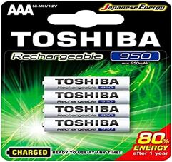Pilha Recarregável AAA 1,2V 950mAh TOSHIBA (Cartela com 4 unid.) TNH3GAE