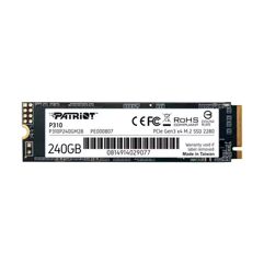 SSD Patriot P310 240 GB, M.2 2280 PCIe Gen3x4, NVMe 1.3, Leitura: 1.700MB/s, Gravação: 1.000MB/S P310P240GM28