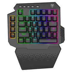 Teclado Mecânico Gamer T-Dagger Capri, RGB, Switch Blue, Preto T-TGK318-BL