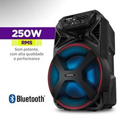 Caixa Amplificada Mondial Connect Party Plus CM-250 com Bluetooth USB e Rádio FM 250W