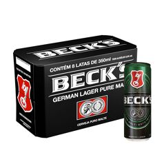 Cerveja Becks Puro Malte Lata 350ml Pack 8 Unidades