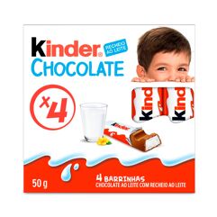 Kinder Chocolate ao Leite 4 Unidades 50g