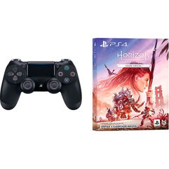 Controle Sem Fio Dualshock 4 Preto + Horizon Forbidden West Edicao Especial PS4