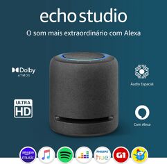 Echo Studio | O som mais extraordinário com Alexa com Dolby Atmos e tecnologia de processamento de áudio espacial