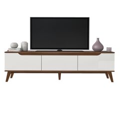 Rack para TV até 75 Polegadas 180cm 2 Portas 1 Gaveta Liverpool Yescasa Amêndoa/Off White