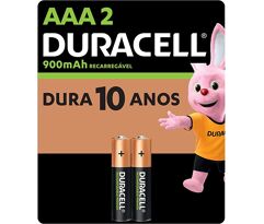 Pilha Recarregável AAA 2 Palito DURACELL 2 Unidades