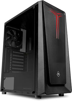 Gabinete Gamer Mancer Crusader Mid-Tower Lateral de Vidro Com 1 Fan Preto MCR-CSD-BK01