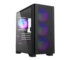 Gabinete Gamer Montech AIR 100 ARGB Mini Tower Black mATX 4 Fans Vidro Temperado