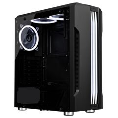 Gabinete Gamer Rise Mode Z1 Glass RGB Lateral em Vidro Fumê Preto RM-Z01-01-FB