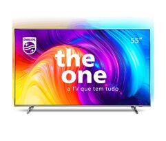 Smart TV Philips 55" The One 120Hz Ambilight 4K UHD Freesync Premium Android TV 11 Game Bar 55PUG8807/78