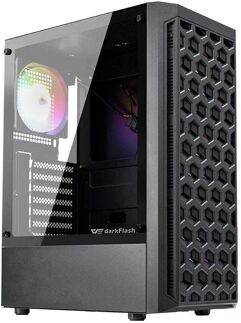 Gabinete Gamer Aigo DarkFlash Mid-Tower Lateral de Vidro Com 4 Fans Preto DK300-BK