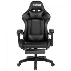 Cadeira Gamer PCTop Racer Reclinável Preta Suporta Até 120KG