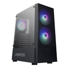 Gabinete Gamer Montech X2 MESH Mid Tower Vidro Temperado Black ATX Sem Fonte Com 3 Fans RGB