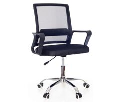 Cadeira de Escritório com Base Cromada Prizi Dali Preta