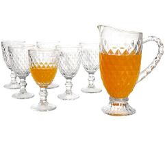 Jogo de Taças com Jarra de Vidro 7 Peças Haus Bico de Jaca Empire