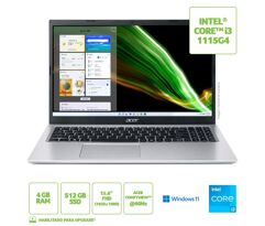 Notebook Acer Aspire 3 Core i3-1115G4 4GB 512GB SSD Tela Full HD 15.6” Windows 11 A315-58-32UT