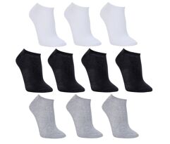Kit Meia Cia da Meia Invisível 10 Pares Masculina Preto+Cinza
